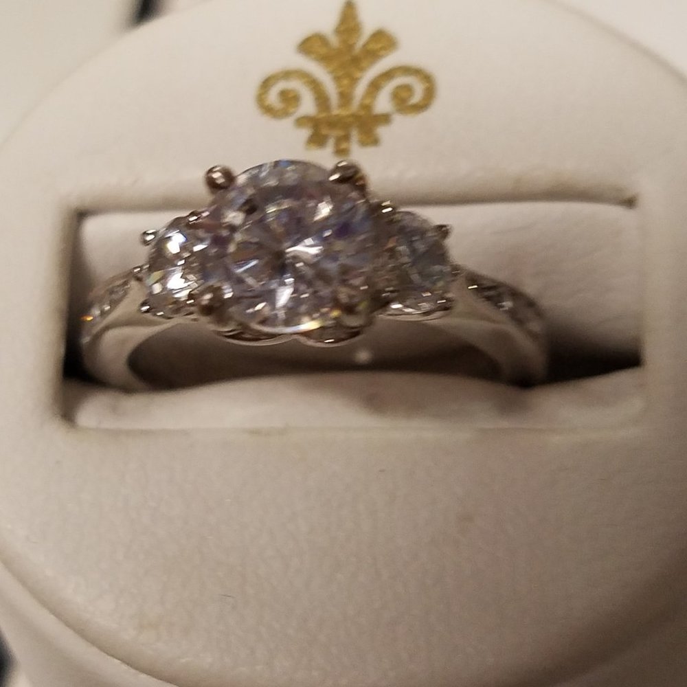 Parade 3 Stone Sterling Silver Man Made Stones